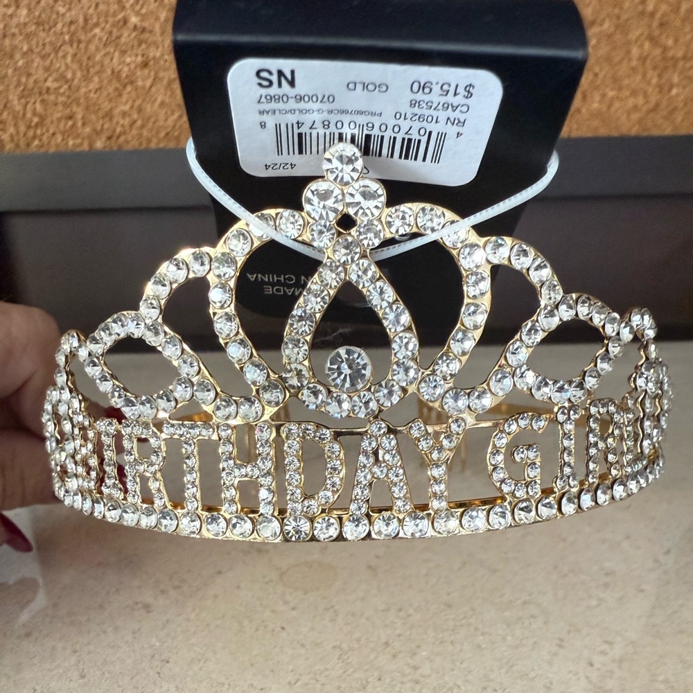 Windsor Gold and Rhinestone Birthday Girl Tiara